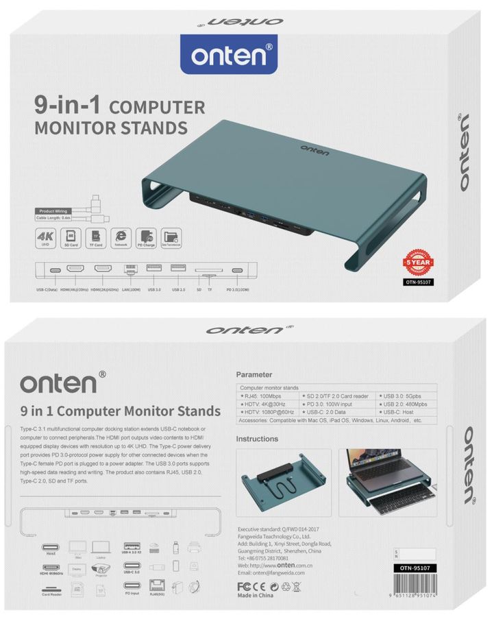 ONTEN OTN-95109 Type-C Multi-function dock station