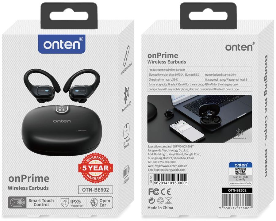 ONTEN OTN-BE602 Bluetooth earphones /ON-Prime