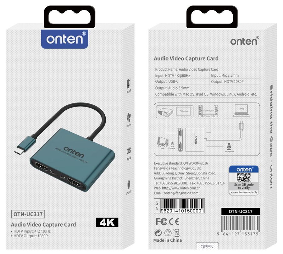ONTEN OTN-UC317 Audio Video Capture Card