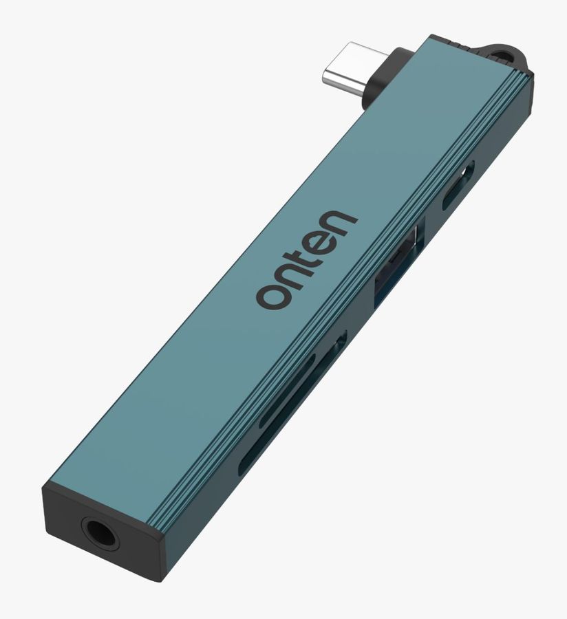 ONTEN OTN-UC56S 6-in-1 90(61):USB-C to audio ++SD+TF+U2+C2