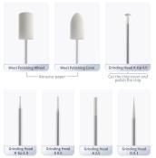 QianLi 7 pcs Kit( Wool -Wheel / Wool -Cone /A 2.5mm / A 0.6mm / K 1.0mm / K 4.0mm / A 0.6mm ) *Same as the set in polishing pen)