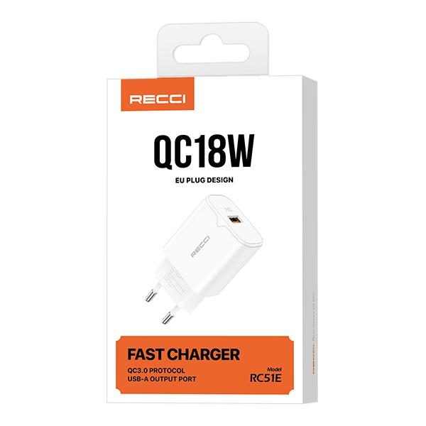 RECCI RC51E EU plug PD charger (18W)