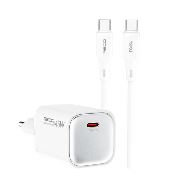 RECCI RC132E 45W GAN fast charger set EU PLUG