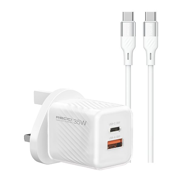 RECCI RC83UCC 35W GAN fast charger set UK PLUG